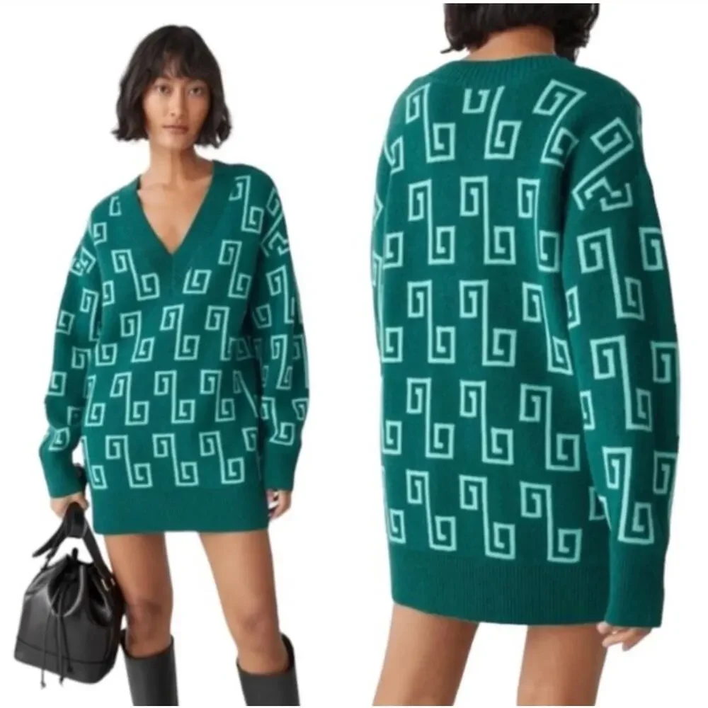 & Other Stories Oversized Wool Blend Jacquard Sweater